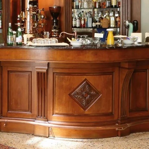 Curved Wooden bar counter