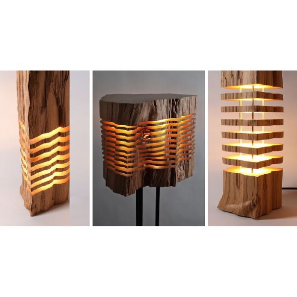 Fragmented Wood Log Lamp